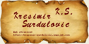 Krešimir Surdulović vizit kartica